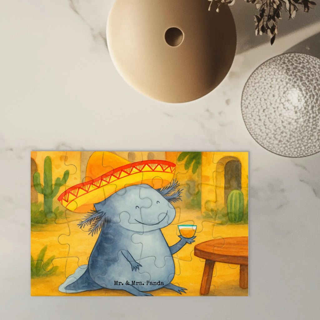 Puzzle Axolotl Tequila Design Puzzle, Axolotl, Molch, Mexico, Mexiko, Sombrero, Zitrone, Tequila, Motivation, Spruch, Schwanzlurch, Lurch, Lurche, Axolot, Feuerdrache, Feuersalamander