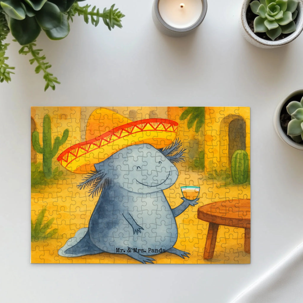 Puzzle Axolotl Tequila Design Puzzle, Axolotl, Molch, Mexico, Mexiko, Sombrero, Zitrone, Tequila, Motivation, Spruch, Schwanzlurch, Lurch, Lurche, Axolot, Feuerdrache, Feuersalamander
