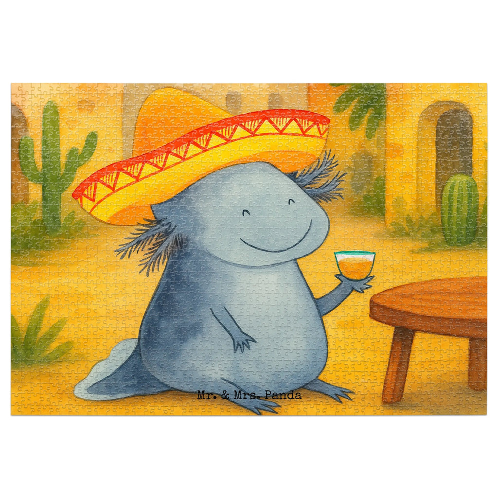 Puzzle Axolotl Tequila Design Puzzle, Axolotl, Molch, Mexico, Mexiko, Sombrero, Zitrone, Tequila, Motivation, Spruch, Schwanzlurch, Lurch, Lurche, Axolot, Feuerdrache, Feuersalamander