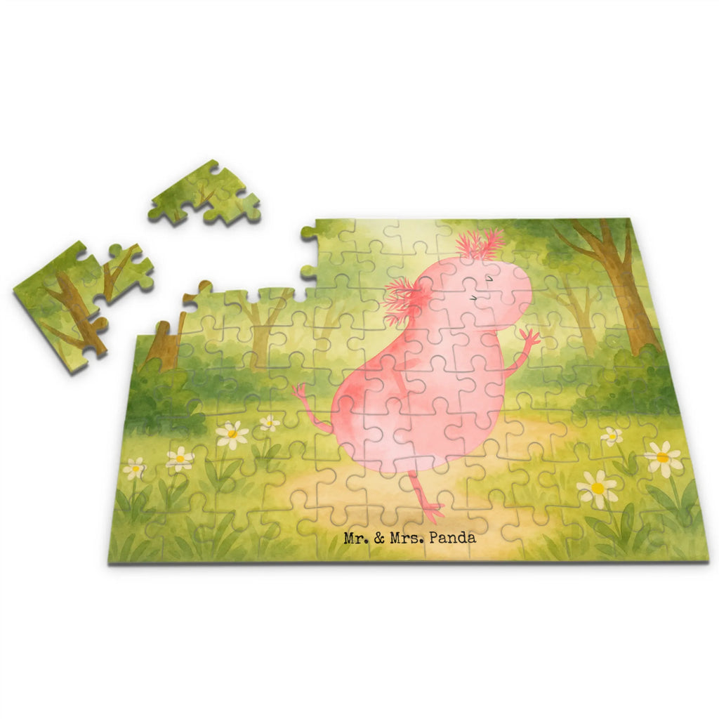 Puzzle Axolotl Tanzen Design Puzzle, Axolotl, Molch, Axolot, Schwanzlurch, Lurch, Lurche, Dachschaden, Sterne, verrückt, Freundin, beste Freundin