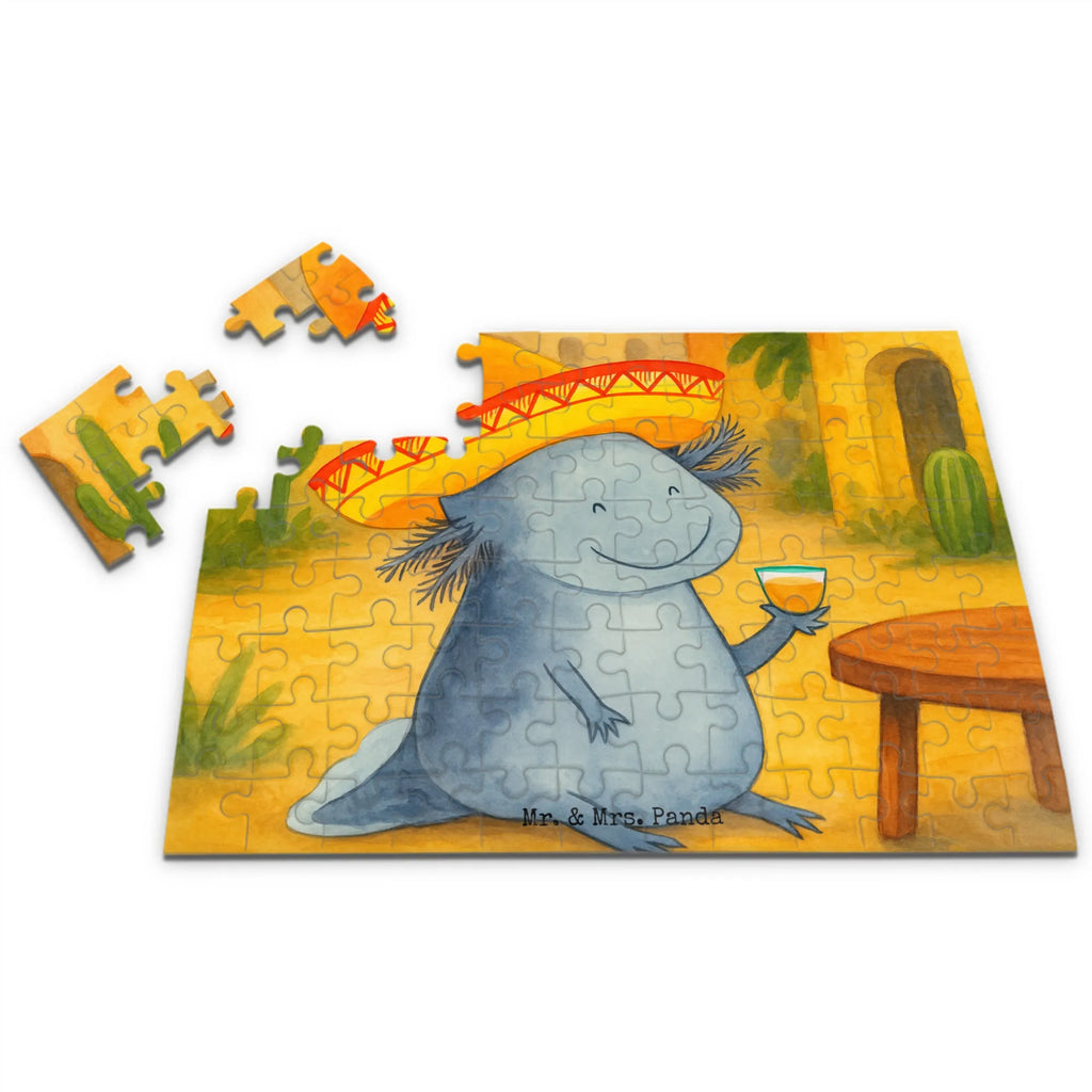 Puzzle Axolotl Tequila Design Puzzle, Axolotl, Molch, Mexico, Mexiko, Sombrero, Zitrone, Tequila, Motivation, Spruch, Schwanzlurch, Lurch, Lurche, Axolot, Feuerdrache, Feuersalamander