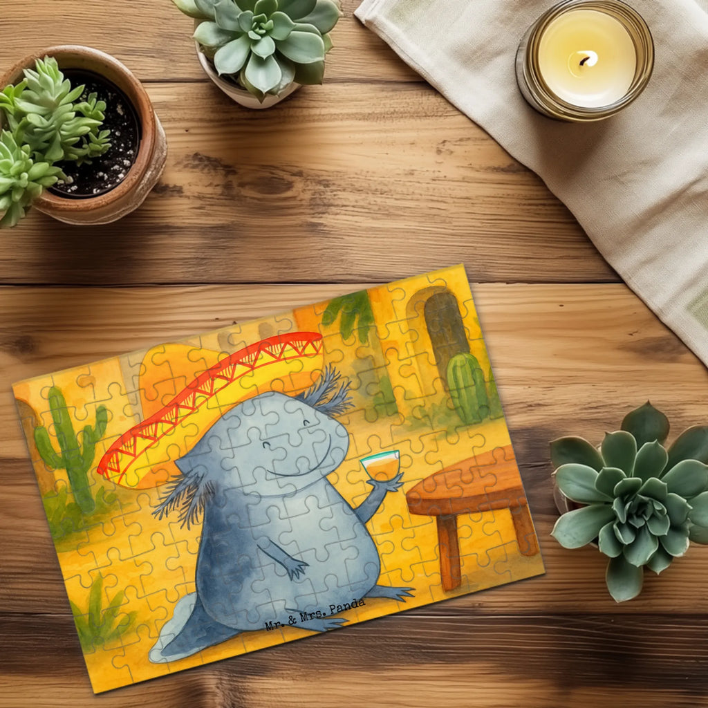 Puzzle Axolotl Tequila Design Puzzle, Axolotl, Molch, Mexico, Mexiko, Sombrero, Zitrone, Tequila, Motivation, Spruch, Schwanzlurch, Lurch, Lurche, Axolot, Feuerdrache, Feuersalamander