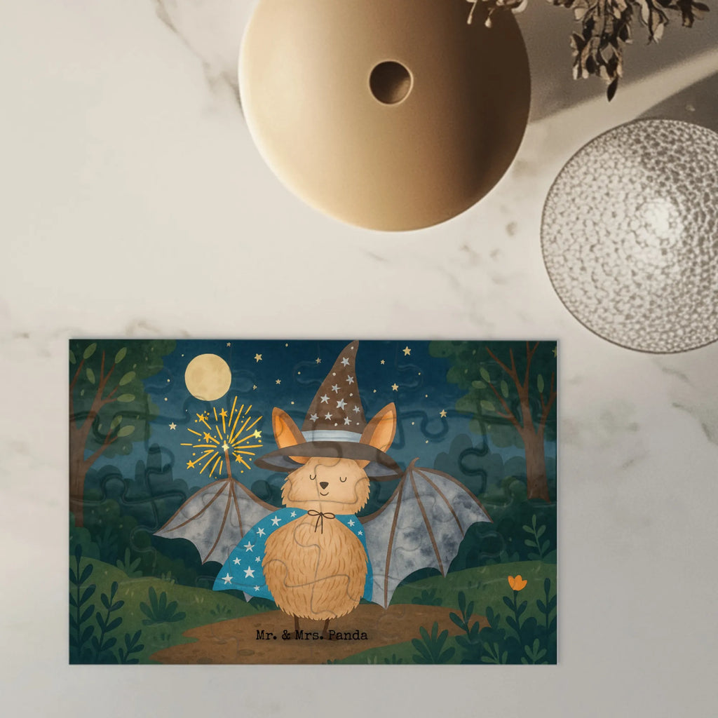 Puzzle Fledermaus Zauberer Design Puzzle, Tiermotive, Gute Laune, lustige Sprüche, Tiere, Fledermaus, Fledermäuse, Zauberer, Magier, Frauen, reinsteigern