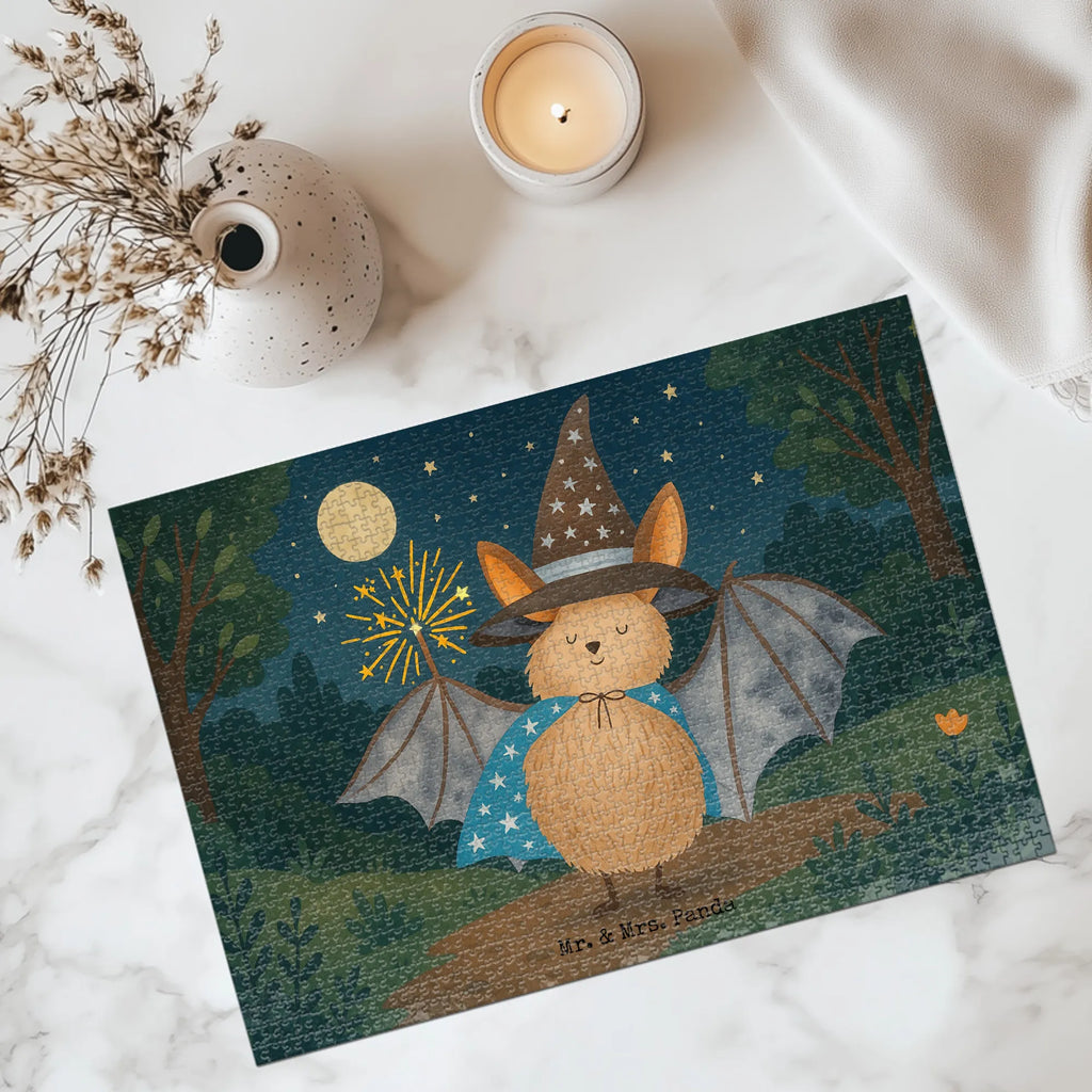 Puzzle Fledermaus Zauberer Design Puzzle, Tiermotive, Gute Laune, lustige Sprüche, Tiere, Fledermaus, Fledermäuse, Zauberer, Magier, Frauen, reinsteigern