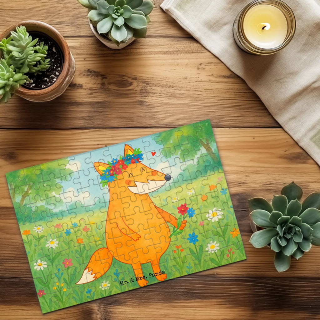 Puzzle Fuchs Blumen Design Puzzle, Fuchs, Füchse, Fox, Liebe, Freundin, Fuchsmädchen, Blumenmädchen, Freundinnen, Liebesbeweis, Blume, Blumen, Motivation, Freude, ich, mich, Selbstliebe