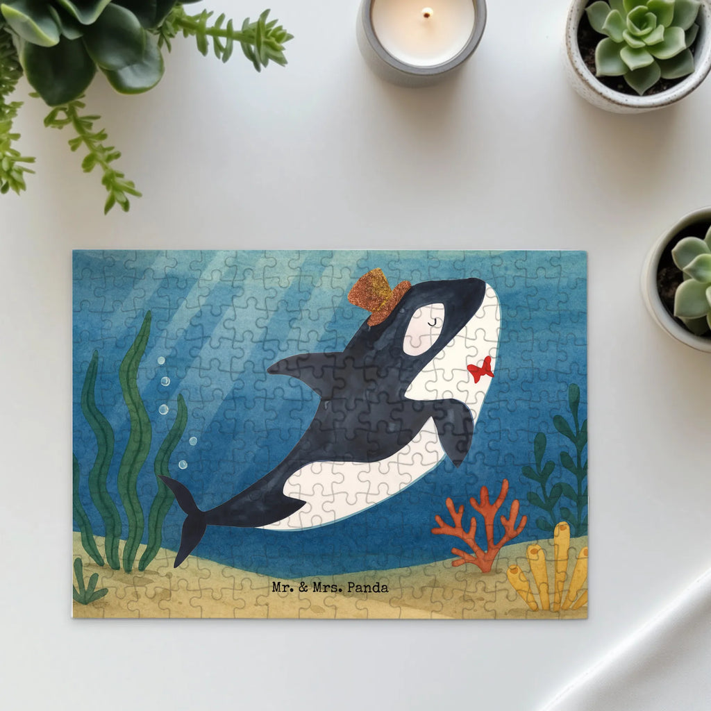 Puzzle Orca Zylinder Design Puzzle, Meerestiere, Meer, Urlaub, Narwal, Glitter, Konfetti, Glitzer, Geburtstag, Feier, Fete, Fest, Glückwunsch, Orca