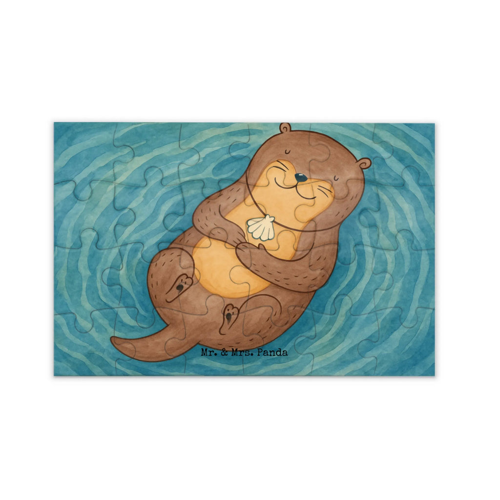 Puzzle Otter Muschel Design Puzzle, Otter, Fischotter, Seeotter, Otterliebe, grübeln, träumen, Motivation, Tagträumen, Büro