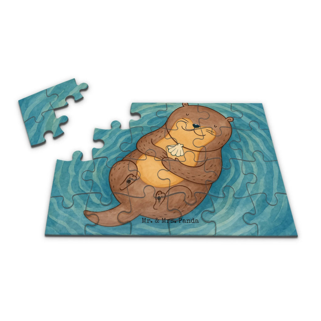 Puzzle Otter Muschel Design Puzzle, Otter, Fischotter, Seeotter, Otterliebe, grübeln, träumen, Motivation, Tagträumen, Büro