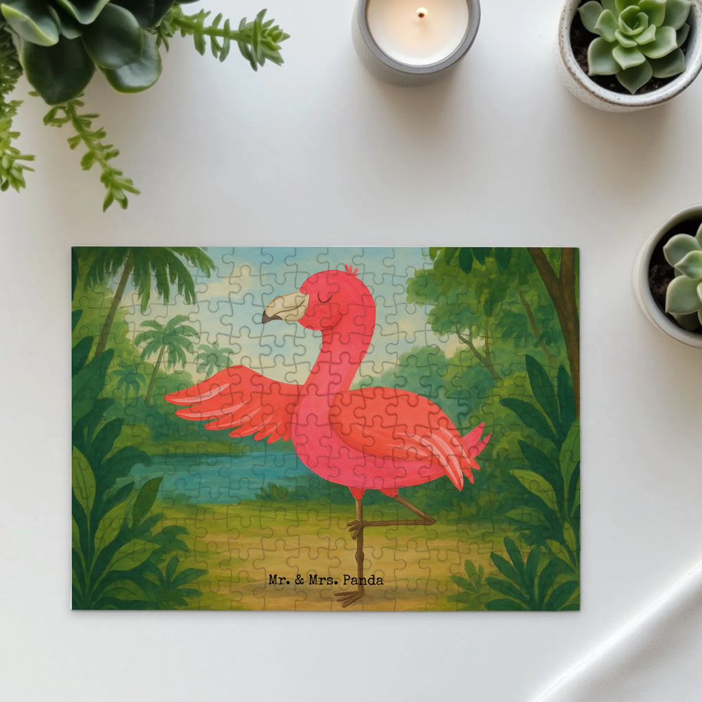 Puzzle Flamingo Yoga Design Puzzle, Flamingo, Vogel, Yoga, Namaste, Achtsamkeit, Yoga-Übung, Entspannung, Ärger, Aufregen, Tiefenentspannung