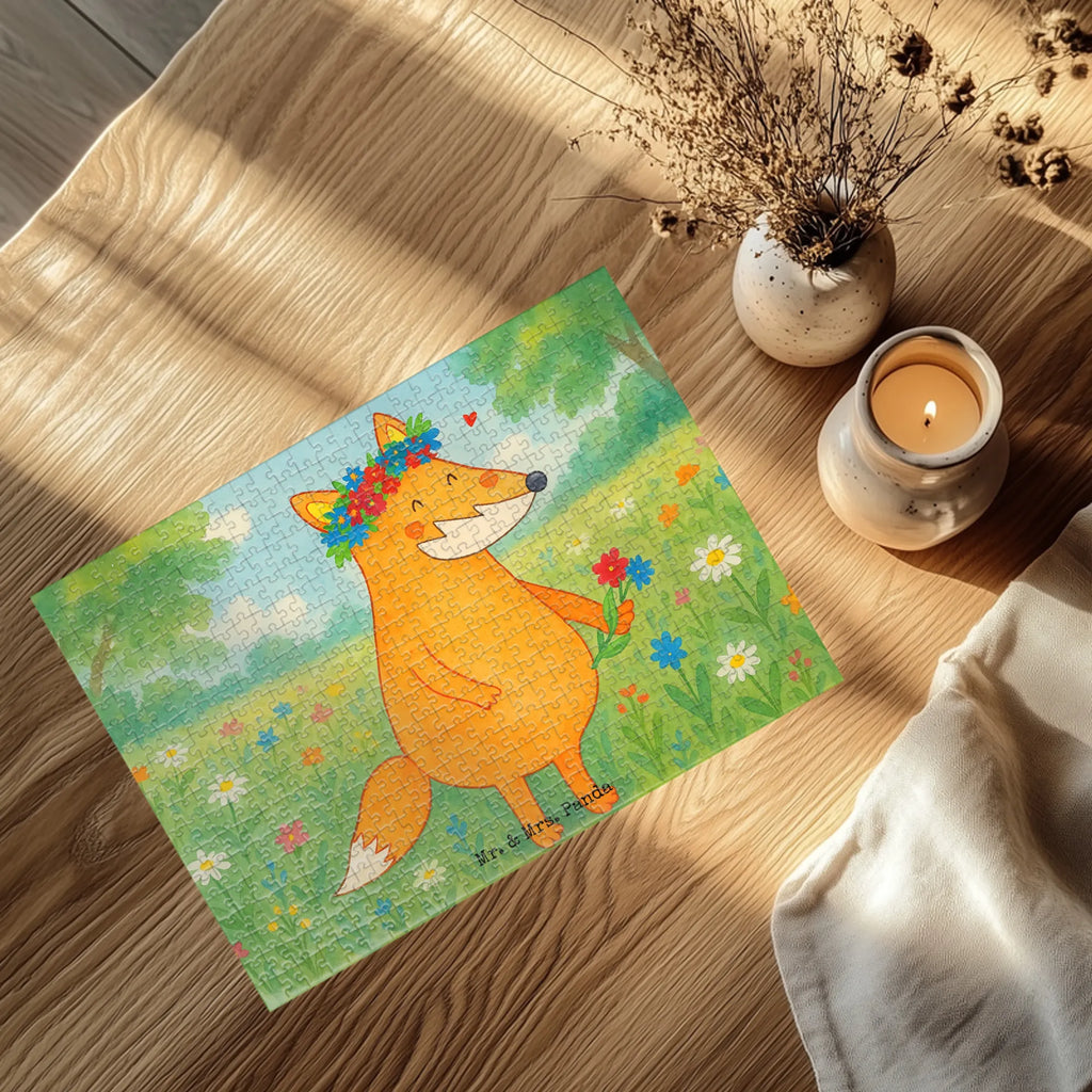 Puzzle Fuchs Blumen Design Puzzle, Fuchs, Füchse, Fox, Liebe, Freundin, Fuchsmädchen, Blumenmädchen, Freundinnen, Liebesbeweis, Blume, Blumen, Motivation, Freude, ich, mich, Selbstliebe