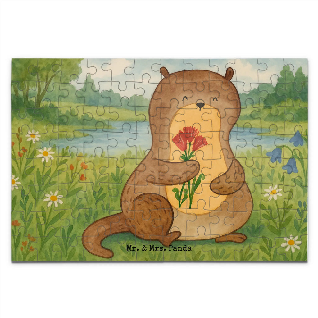 Puzzle Otter Blumenstrauß Design Puzzle, Otter, Fischotter, Seeotter, Otter Seeotter See Otter