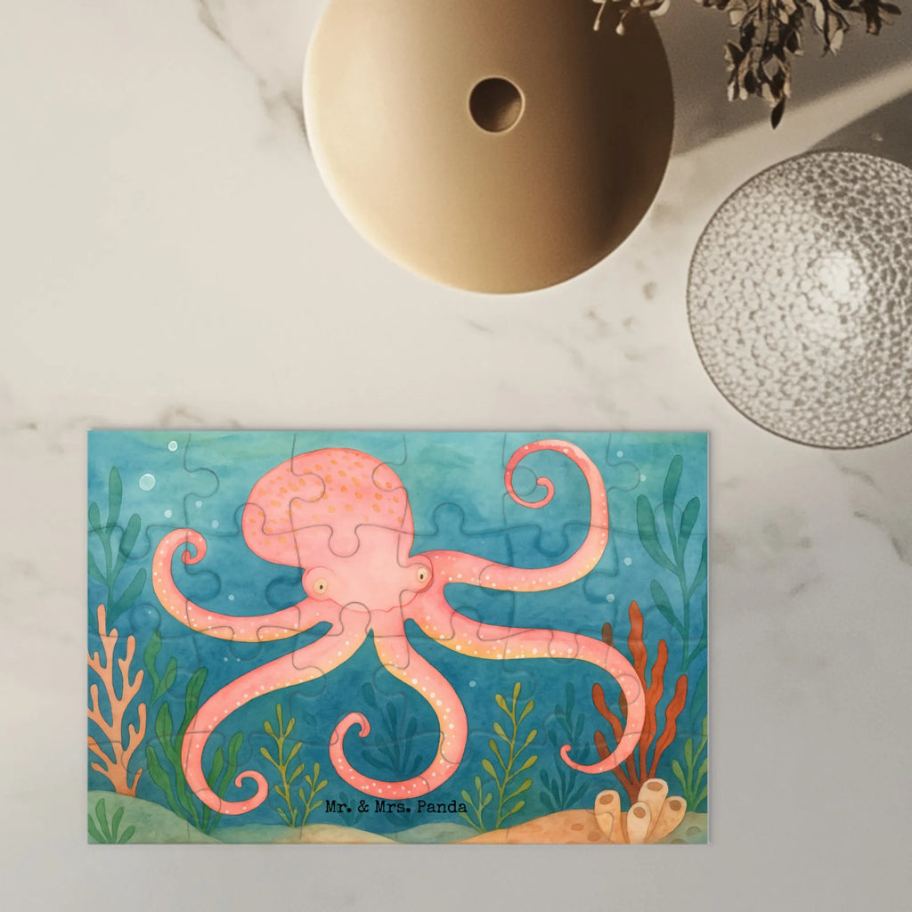 Puzzle Tintenfisch Design Puzzle, Tiermotive, Gute Laune, lustige Sprüche, Tiere, Meer, Meerestier, Krake, Tintenfisch, Arme, Wasser, Ozean