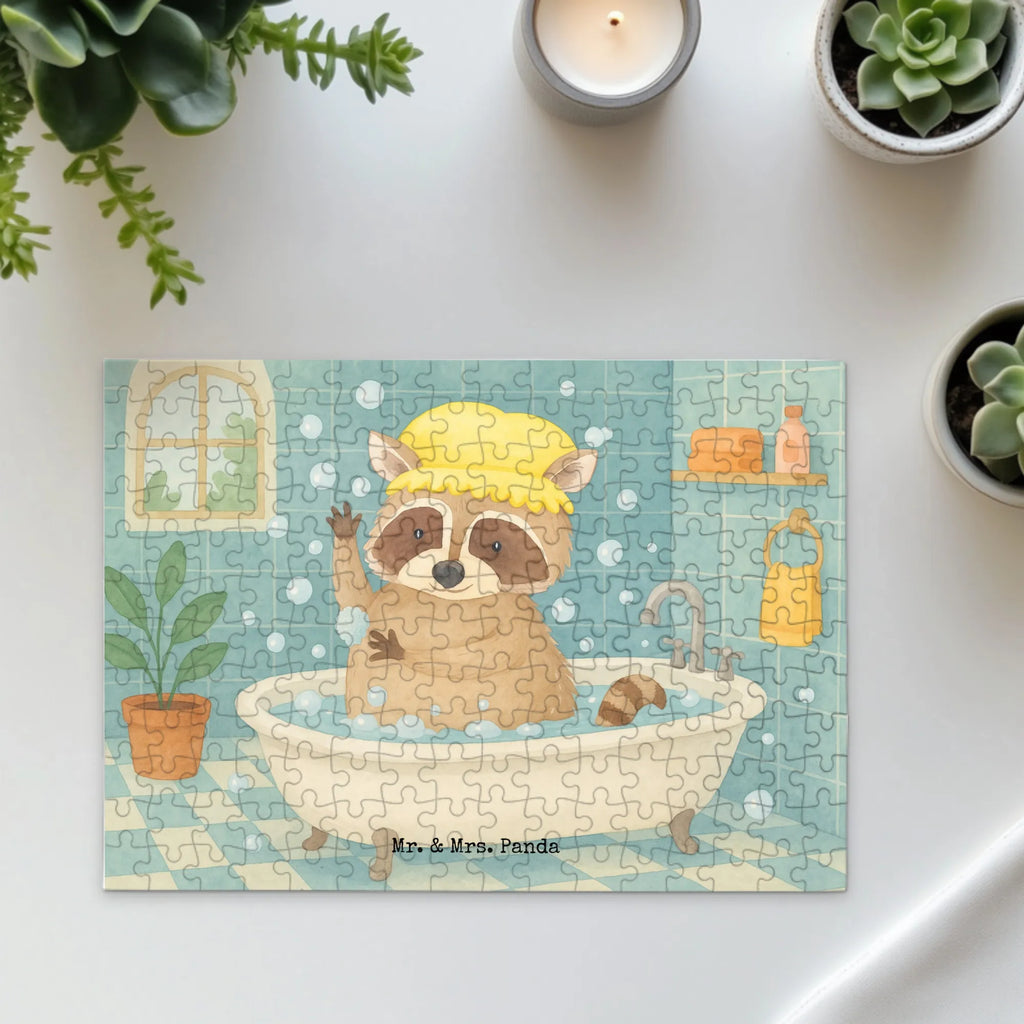Puzzle Waschbär Design Puzzle, Tiermotive, Gute Laune, lustige Sprüche, Tiere, Waschbär, Tagträumen, Plan, Fröhlich, waschen, Seifenblasen