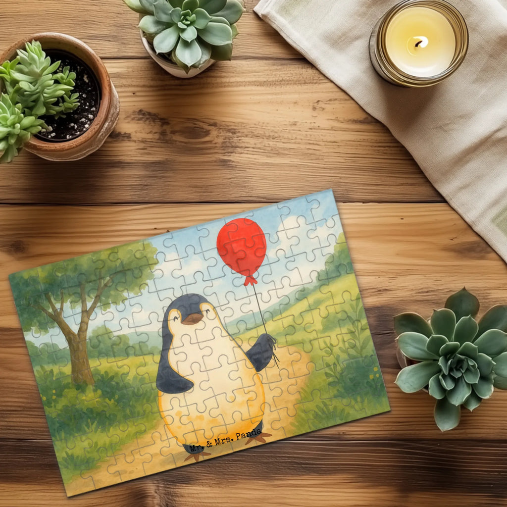 Puzzle Pinguin Luftballon Design Puzzle, Pinguin, Pinguine, Luftballon, Tagträume, Lebenslust, Geschenk Freundin, Geschenkidee, beste Freundin, Motivation, Neustart, neues Leben, Liebe, Glück