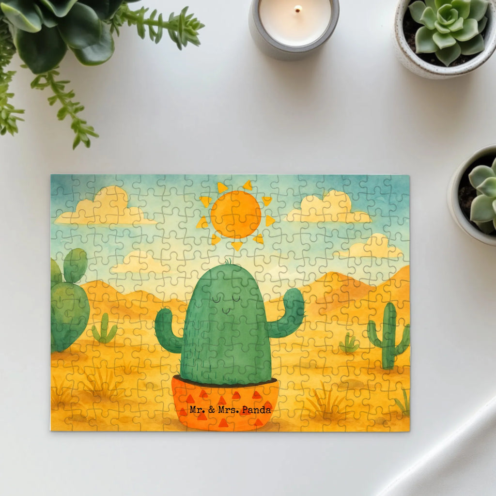 Puzzle Kaktus Sonne Design Puzzle, Kaktus, Kakteen, Liebe Kaktusliebe, Sonne, Sonnenschein, Glück, glücklich, Motivation, Neustart, Trennung, Ehebruch, Scheidung, Freundin, Liebeskummer, Liebeskummer Geschenk, Geschenkidee