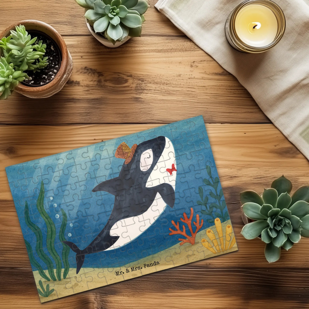 Puzzle Orca Zylinder Design Puzzle, Meerestiere, Meer, Urlaub, Narwal, Glitter, Konfetti, Glitzer, Geburtstag, Feier, Fete, Fest, Glückwunsch, Orca