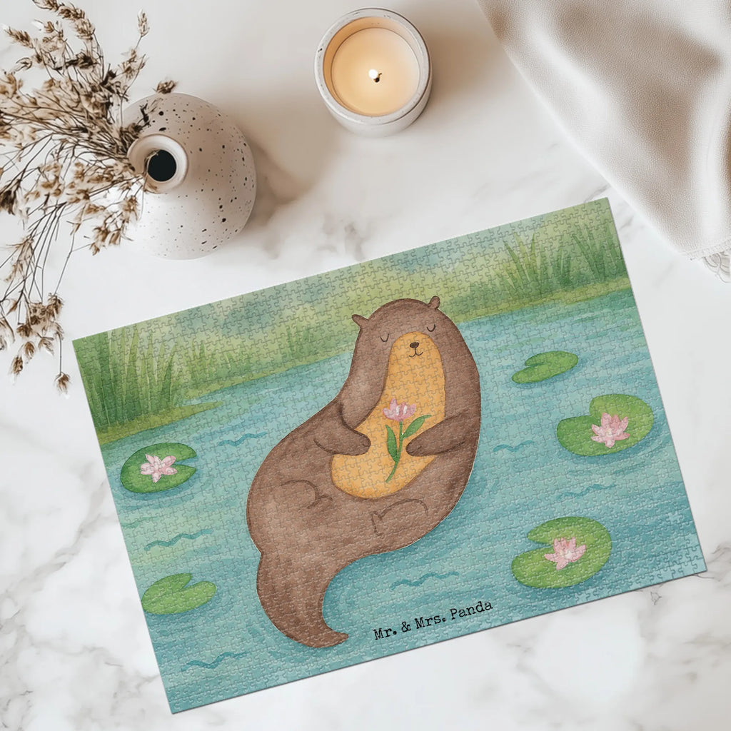 Puzzle Otter Seerose Design Puzzle, Otter, Fischotter, Seeotter, Otter Seeotter See Otter