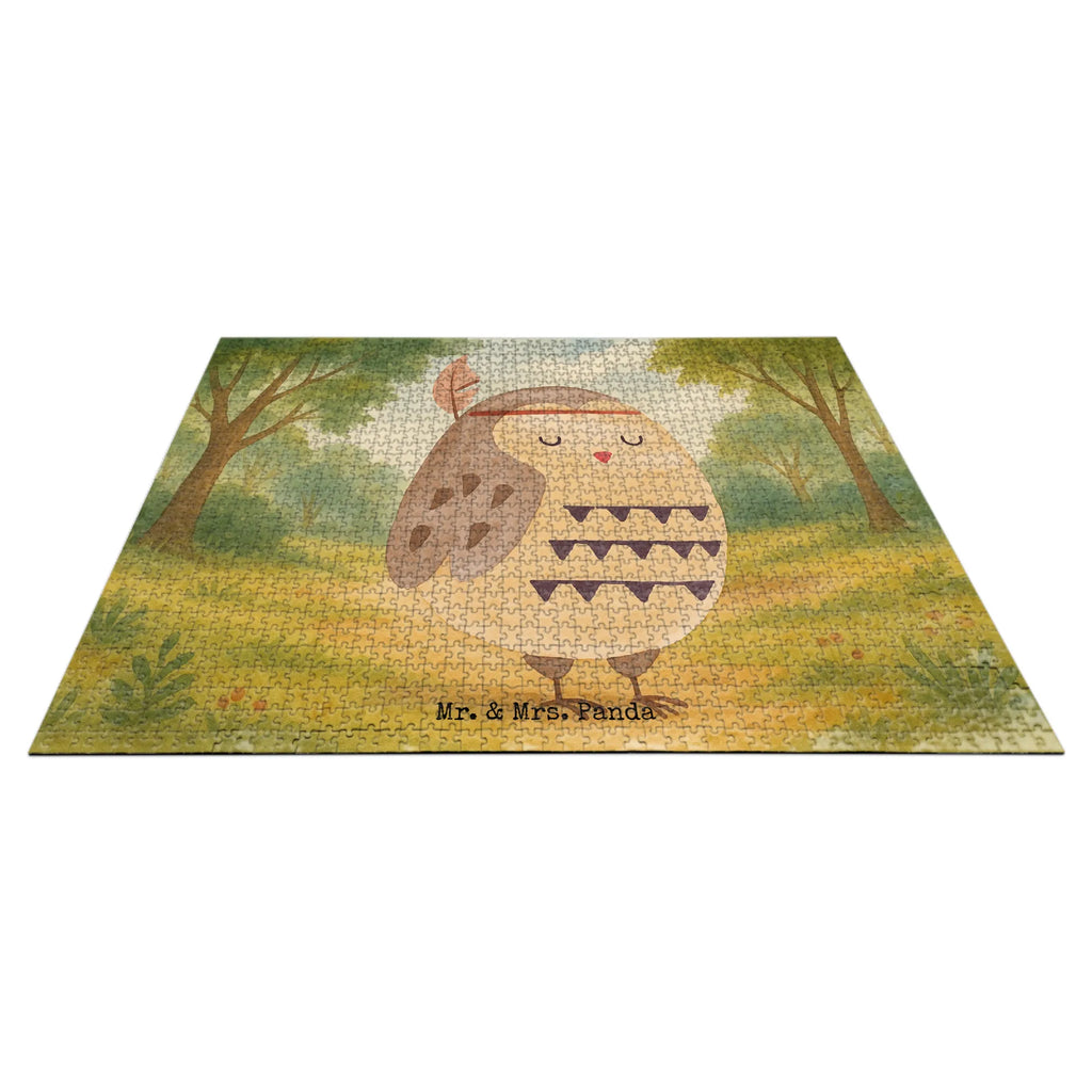 Puzzle Eule Federschmuck Design Puzzle, Eule, Eule Deko, Owl, Das Leben ist ein Abenteuer, Reisespruch, Federschmuck, Dekoration