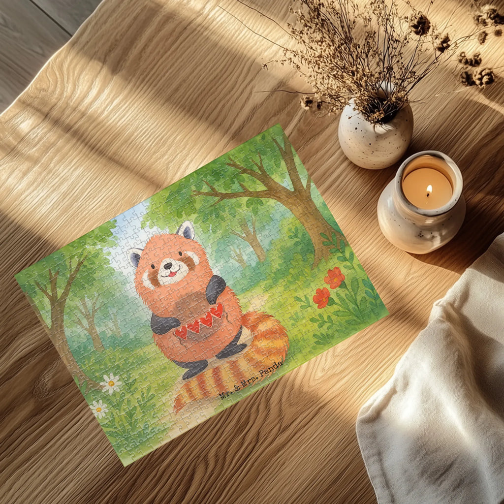 Puzzle Roter Panda Design Puzzle, Tiermotive, Gute Laune, lustige Sprüche, Tiere, Panda, Liebe, Rot, Herz, Liebling, Lieblingsmensch