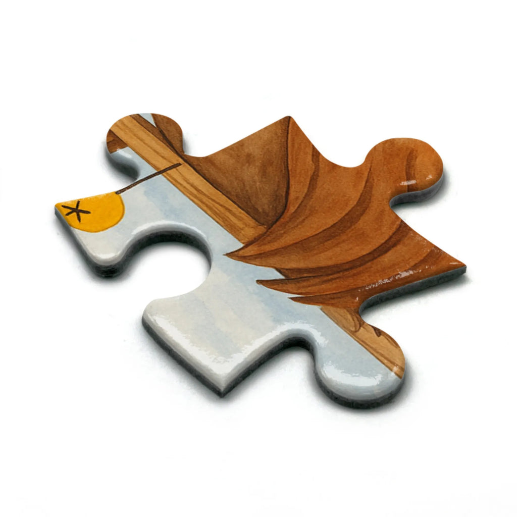 Puzzle Rotkehlchen Schlitten Design Puzzle, Winter, Weihnachten, Weihnachtsdeko, Nikolaus, Advent, Heiligabend, Wintermotiv, Schlitten, Vogel