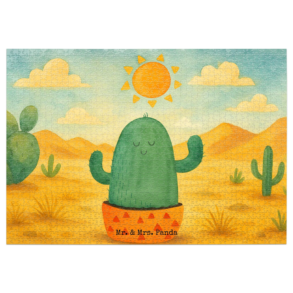 Puzzle Kaktus Sonne Design Puzzle, Kaktus, Kakteen, Liebe Kaktusliebe, Sonne, Sonnenschein, Glück, glücklich, Motivation, Neustart, Trennung, Ehebruch, Scheidung, Freundin, Liebeskummer, Liebeskummer Geschenk, Geschenkidee