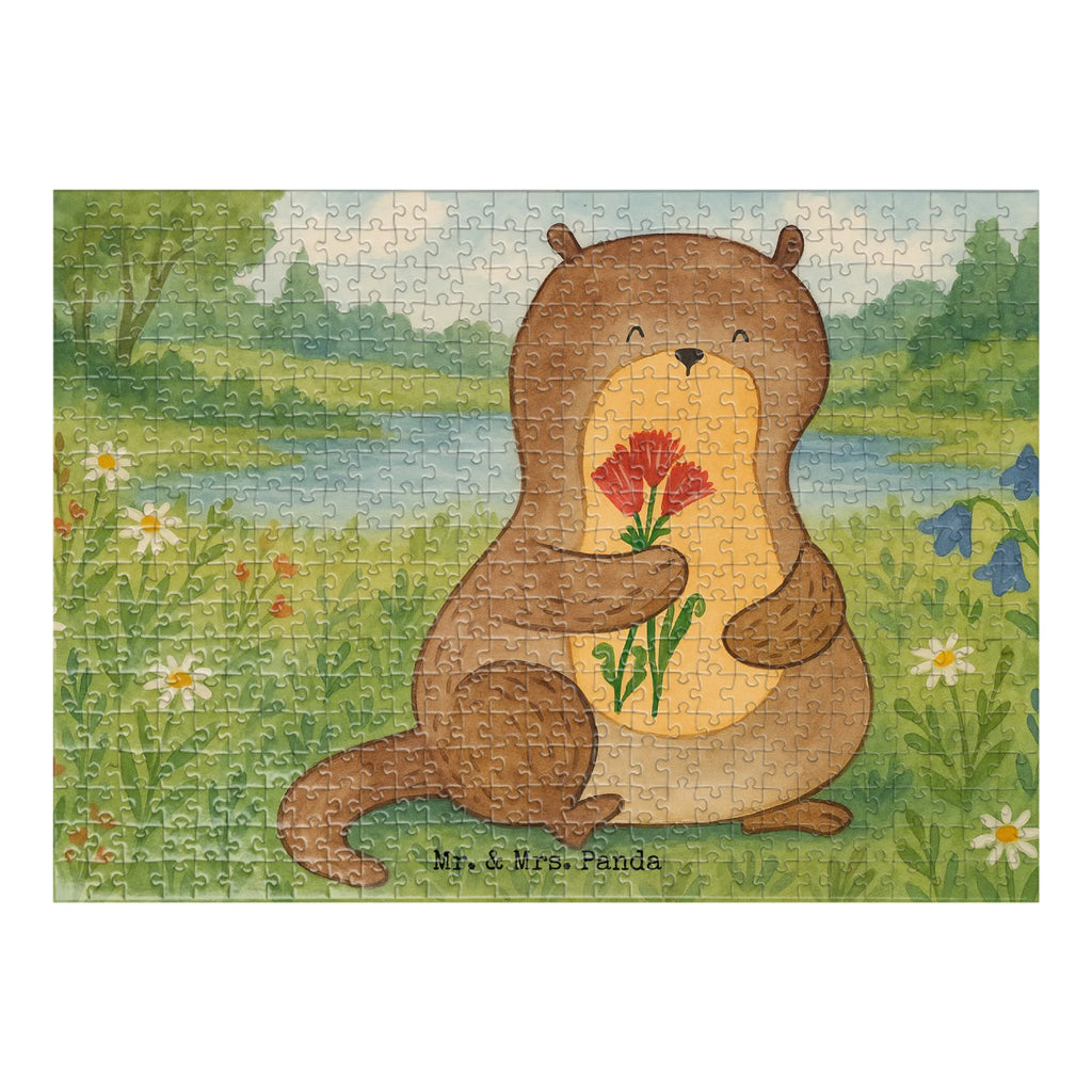 Puzzle Otter Blumenstrauß Design Puzzle, Otter, Fischotter, Seeotter, Otter Seeotter See Otter