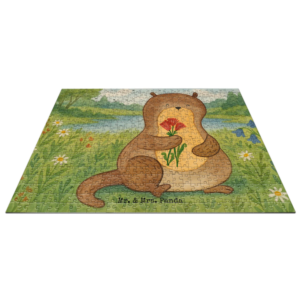 Puzzle Otter Blumenstrauß Design Puzzle, Otter, Fischotter, Seeotter, Otter Seeotter See Otter