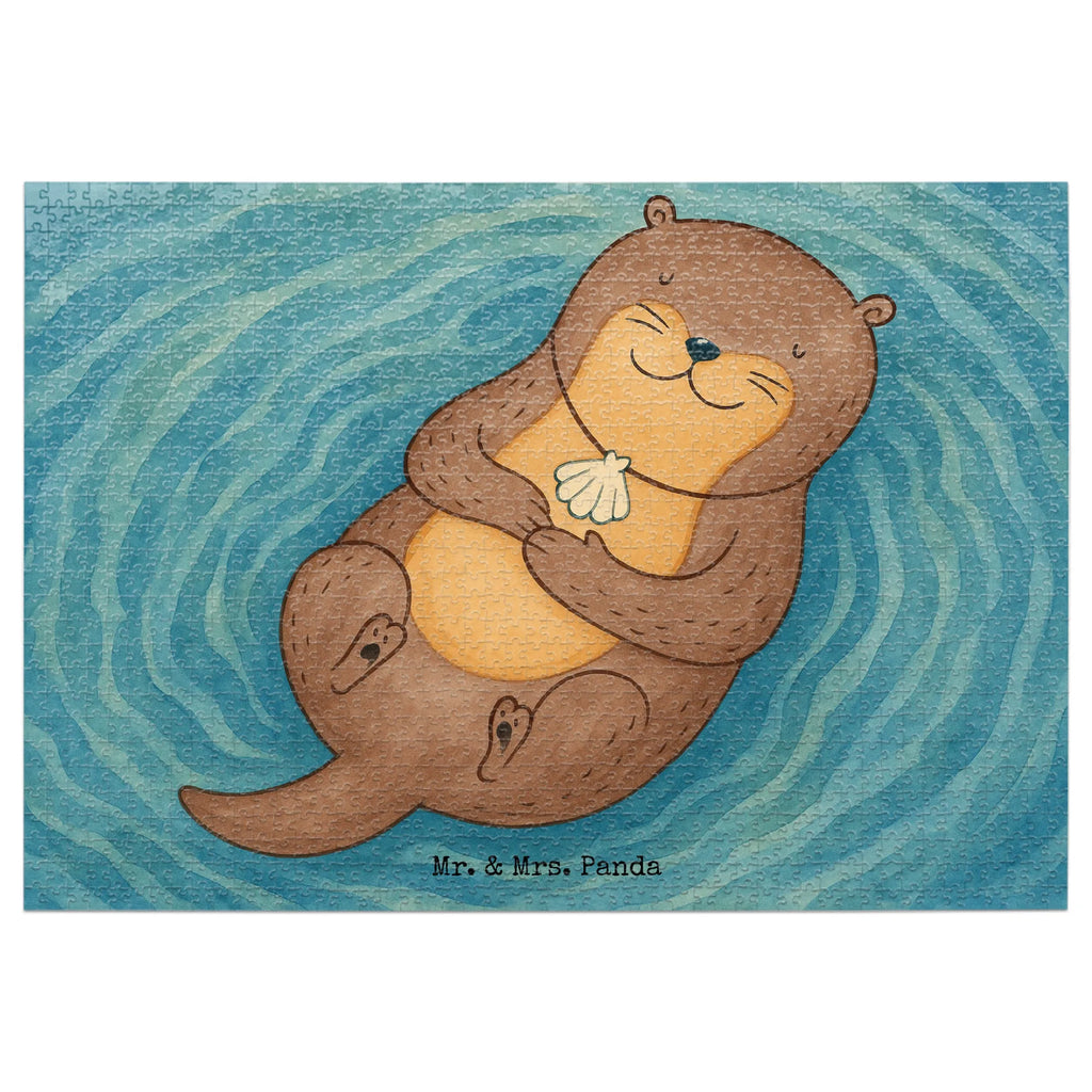 Puzzle Otter Muschel Design Puzzle, Otter, Fischotter, Seeotter, Otterliebe, grübeln, träumen, Motivation, Tagträumen, Büro