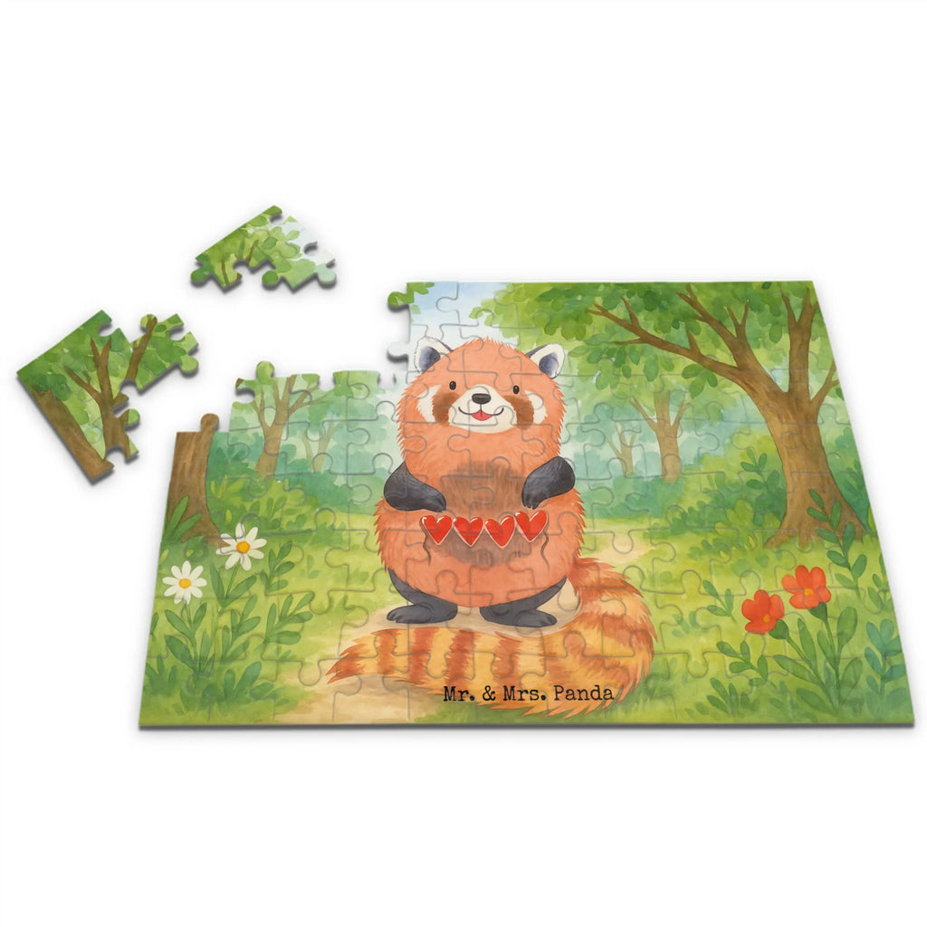 Puzzle Roter Panda Design Puzzle, Tiermotive, Gute Laune, lustige Sprüche, Tiere, Panda, Liebe, Rot, Herz, Liebling, Lieblingsmensch