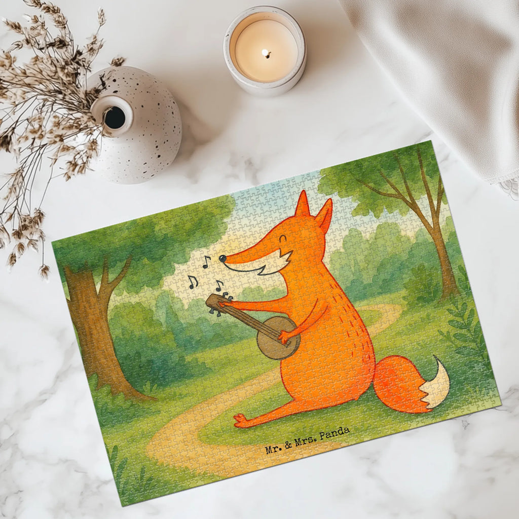 Puzzle Fuchs Gitarre Design Puzzle, Fuchs, Füchse, Geschenk Musiker, Musik Spruch, Musikerin, Sänger, Sängerin, Gitarre