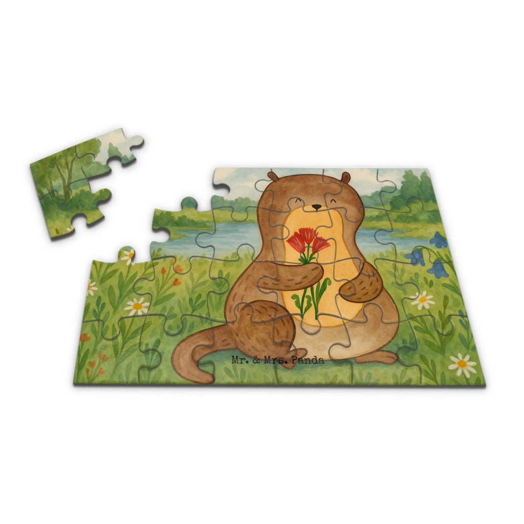 Puzzle Otter Blumenstrauß Design Puzzle, Otter, Fischotter, Seeotter, Otter Seeotter See Otter