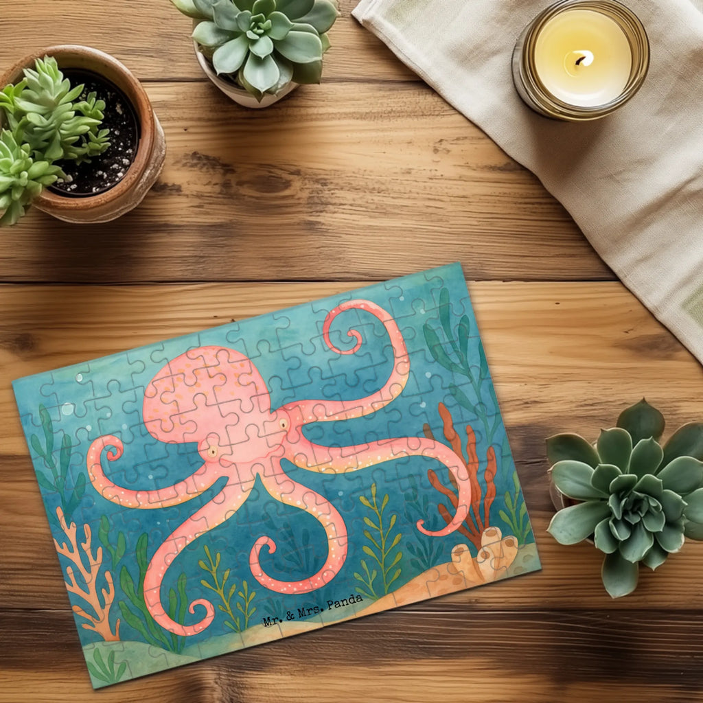 Puzzle Tintenfisch Design Puzzle, Tiermotive, Gute Laune, lustige Sprüche, Tiere, Meer, Meerestier, Krake, Tintenfisch, Arme, Wasser, Ozean