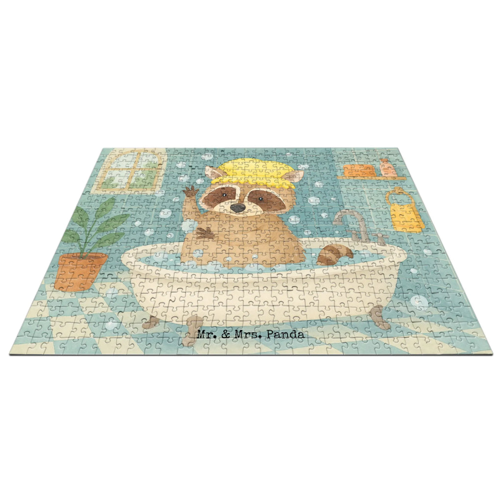 Puzzle Waschbär Design Puzzle, Tiermotive, Gute Laune, lustige Sprüche, Tiere, Waschbär, Tagträumen, Plan, Fröhlich, waschen, Seifenblasen