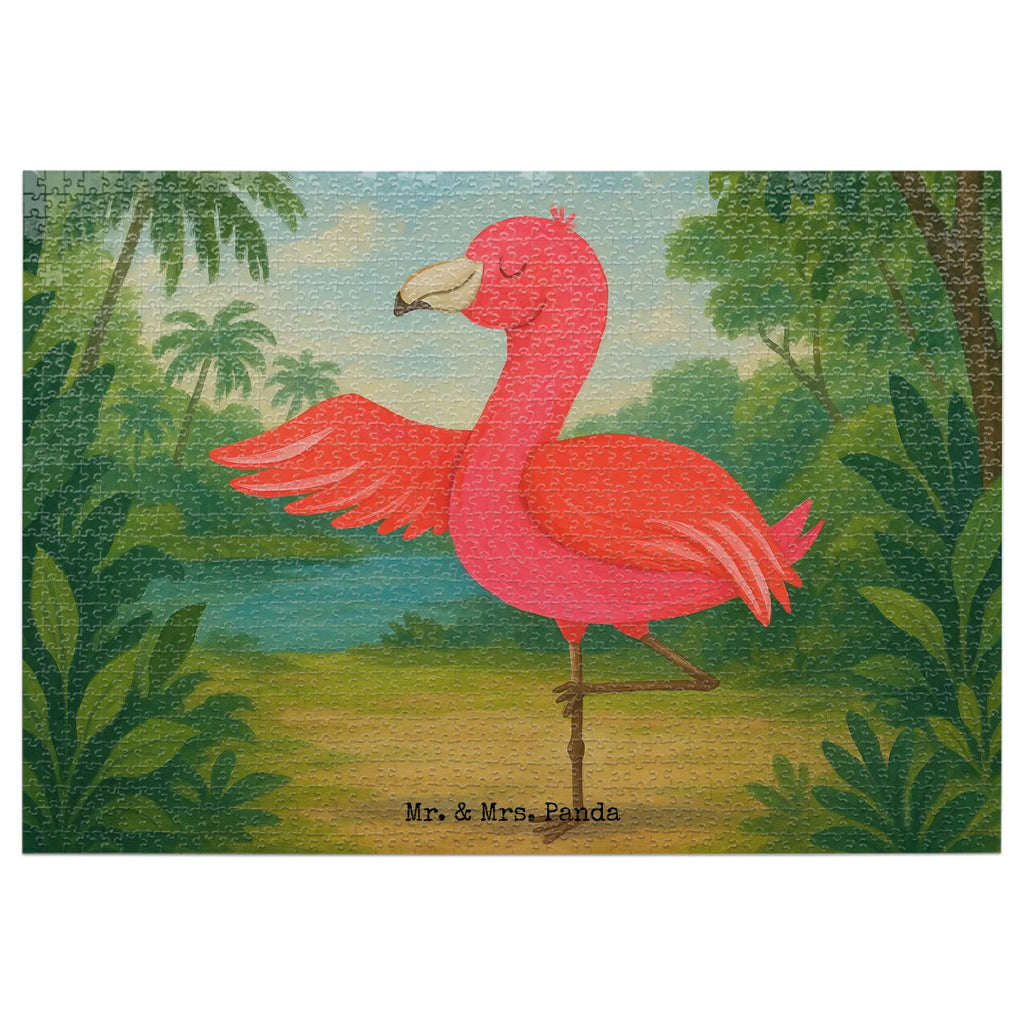 Puzzle Flamingo Yoga Design Puzzle, Flamingo, Vogel, Yoga, Namaste, Achtsamkeit, Yoga-Übung, Entspannung, Ärger, Aufregen, Tiefenentspannung