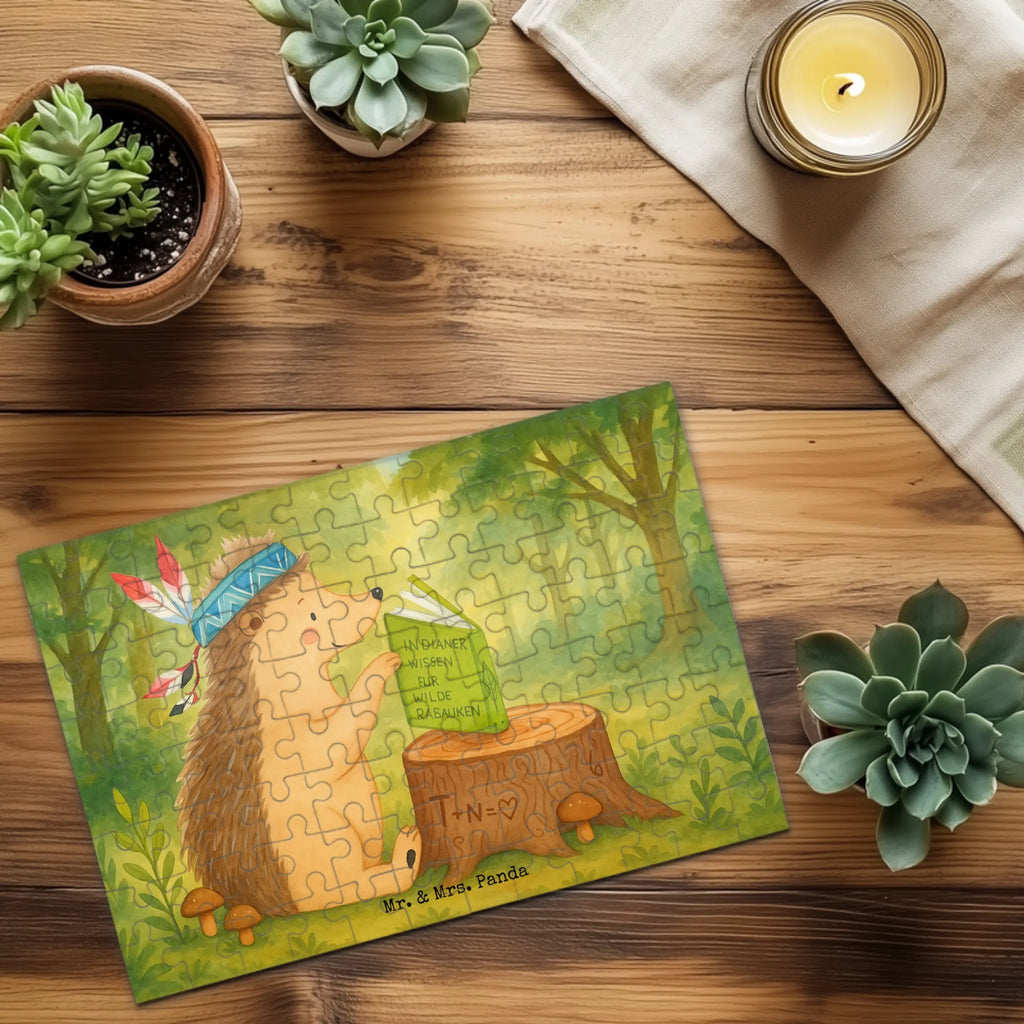 Puzzle Igel Federschmuck Design Puzzle, Waldtiere, Tiere, Igel, Indianer, Abenteuer, Lagerfeuer, Camping