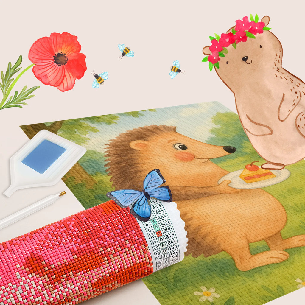 Diamond Painting Hedgehog piece of cake Design small animals, cute, funny, cute animal motives, hand drawn, small world, funny sayings, good mood, happy, gifts, gift ideas, special gifts, animal lover, card, cake, hedgehog, birthday cake, invitation party, bake cake, food saying, baking gift