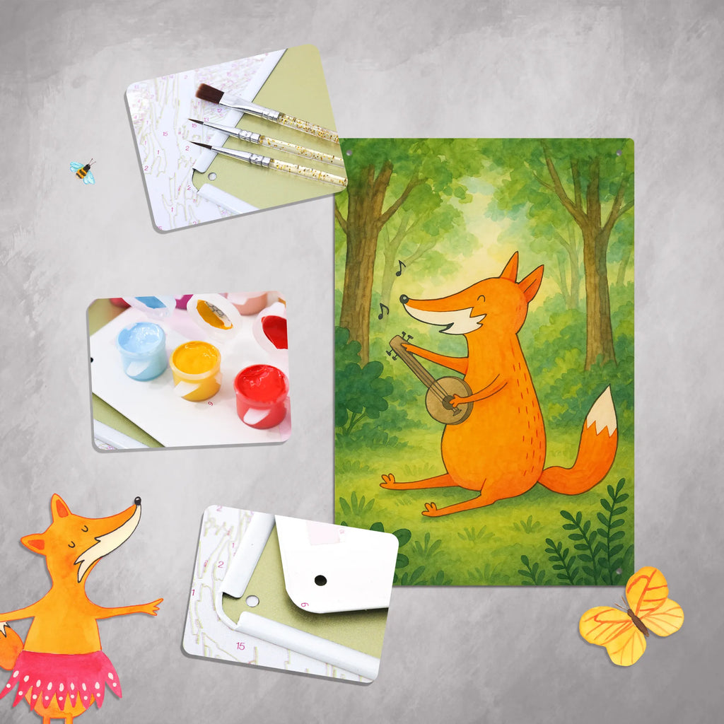 Metalowy szyld do malowania po numerach Lis gitara Design Lis