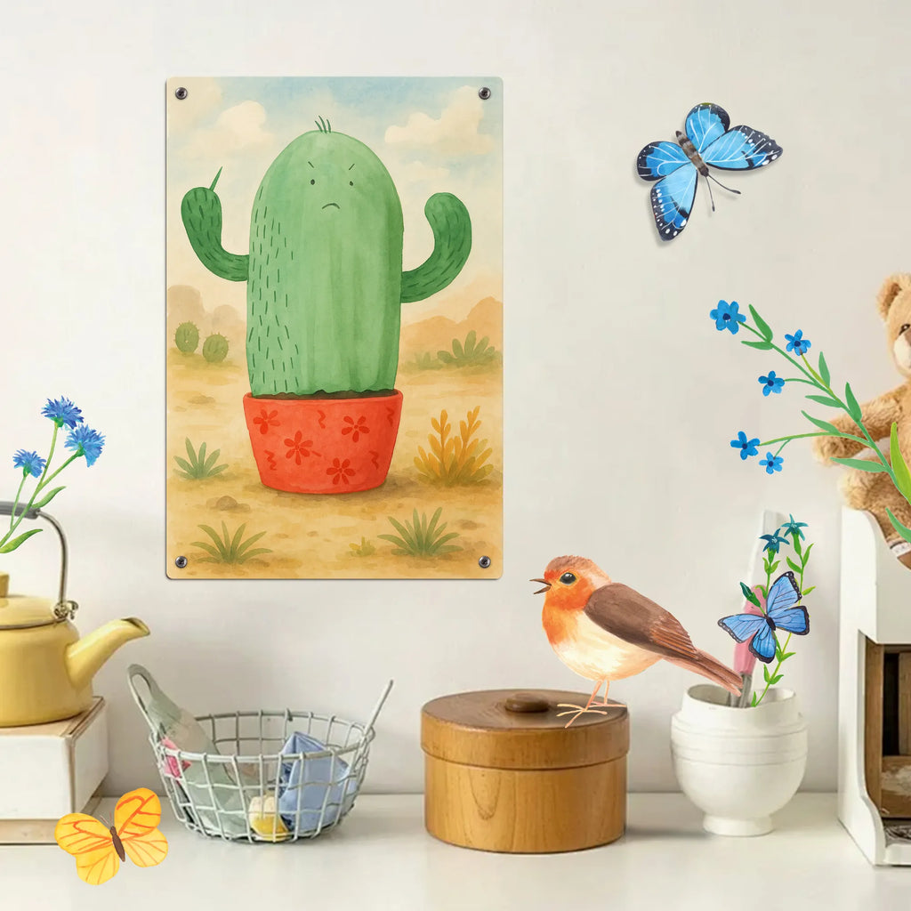 Paint by Numbers Metal Sign cactus Fury Design cactus, cactuses, plants, cactus plant, small green cactus, annoy, colleague, angry, office, school, boss, office life