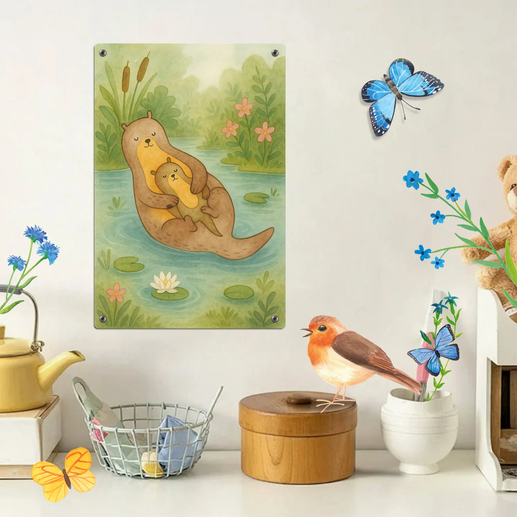 Paint by Numbers Metal Sign otter child Design otter, marten, sea otter, European otter, water mammal, aquatic animal, baby otter, predator, water, otter gifts, animal lover, gift ideas for animal lovers, animal, mammal, water animal, gifts for people in love, Otter Sea Otter Lake Otter