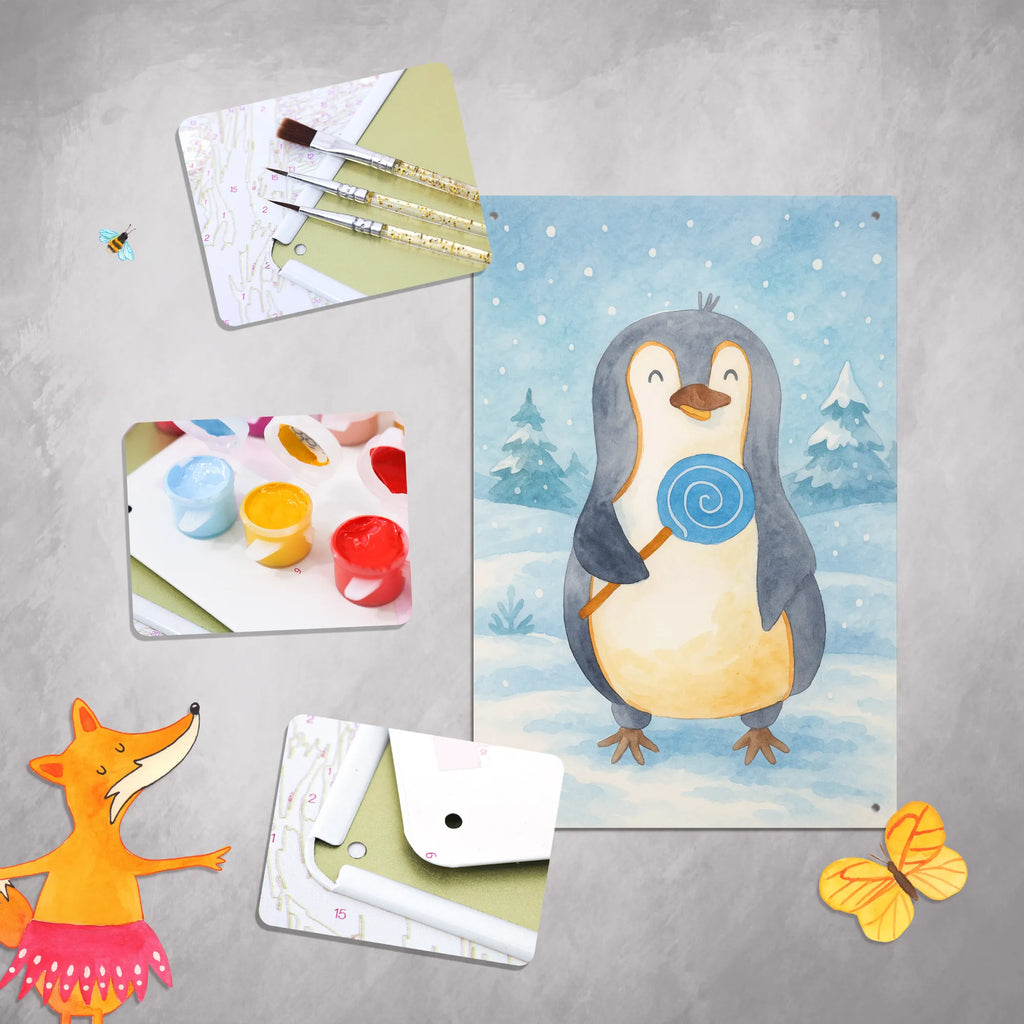 Paint by Numbers Metal Sign Penguin lollipop Design Penguin, North Pole, Winter, Penguins, rebel, slogan, hoodlum, crook, candy, lollipop, penguins, bullshit