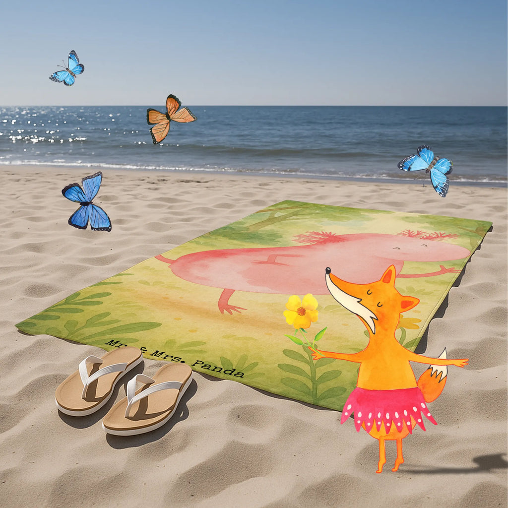 Badehandtuch Axolotl Tanzen Design Duschtuch, Badetuch, Strandtuch, Saunatuch, Kinder Handtuch, Axolotl, Molch, Axolot, Schwanzlurch, Lurch, Lurche, Dachschaden, Sterne, verrückt, Freundin, beste Freundin