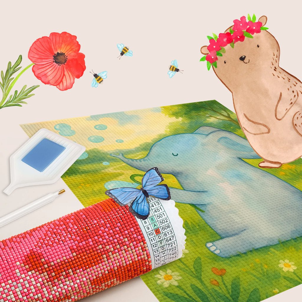 Obraz diamentowy słoń bańki mydlane Design Motywy zwierzęce, dobra energia, zabawne powiedzonka, zwierzęta