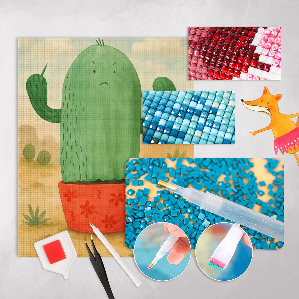 Obraz diamentowy Kaktus gniew Design Kaktus, Kaktusy