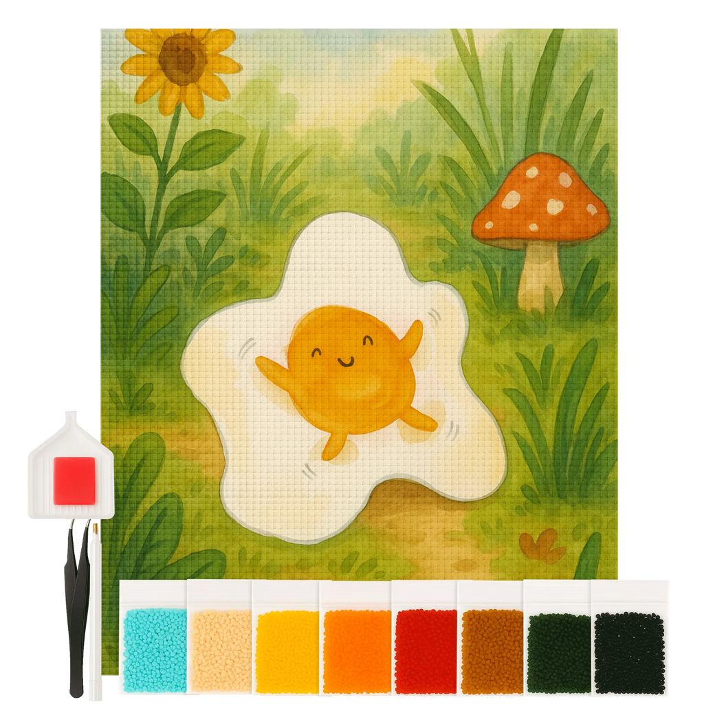 Diamond Painting Spiegelei Ei Design DIY, Kristallbild, Diamond Painting, Kreativität, Tiermotive, Gute Laune, lustige Sprüche, Tiere, Liebe, Schön, Tag, Spiegelei, Glücklich, Ei