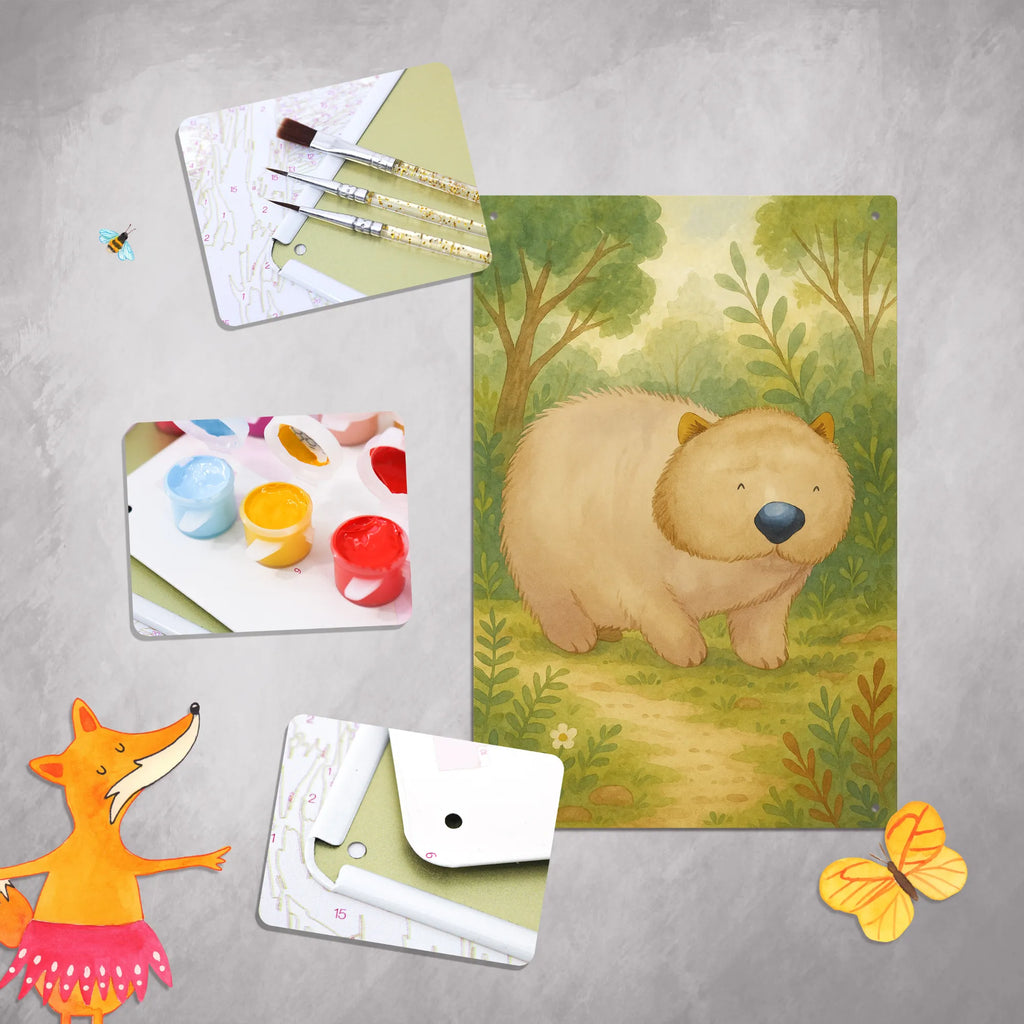 Malen nach Zahlen Metallschild Wombat Design Ausmalbild, Kreativität, Bastelidee, Baseln, Künstler, Malen, Malen nach Zahlen, DIY, Kunstwerk, Tiermotive, Gute Laune, lustige Sprüche, Tiere, Australien, Motivation, Wombat, Spruch, Das Leben ist schön