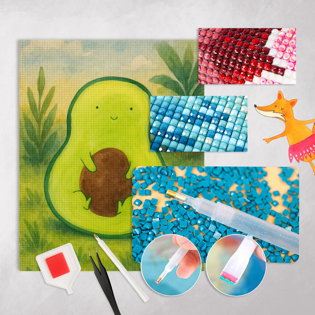 Diamond Painting avocado core Design avocado, vegetables, plant, saying life, avocado seed, seed