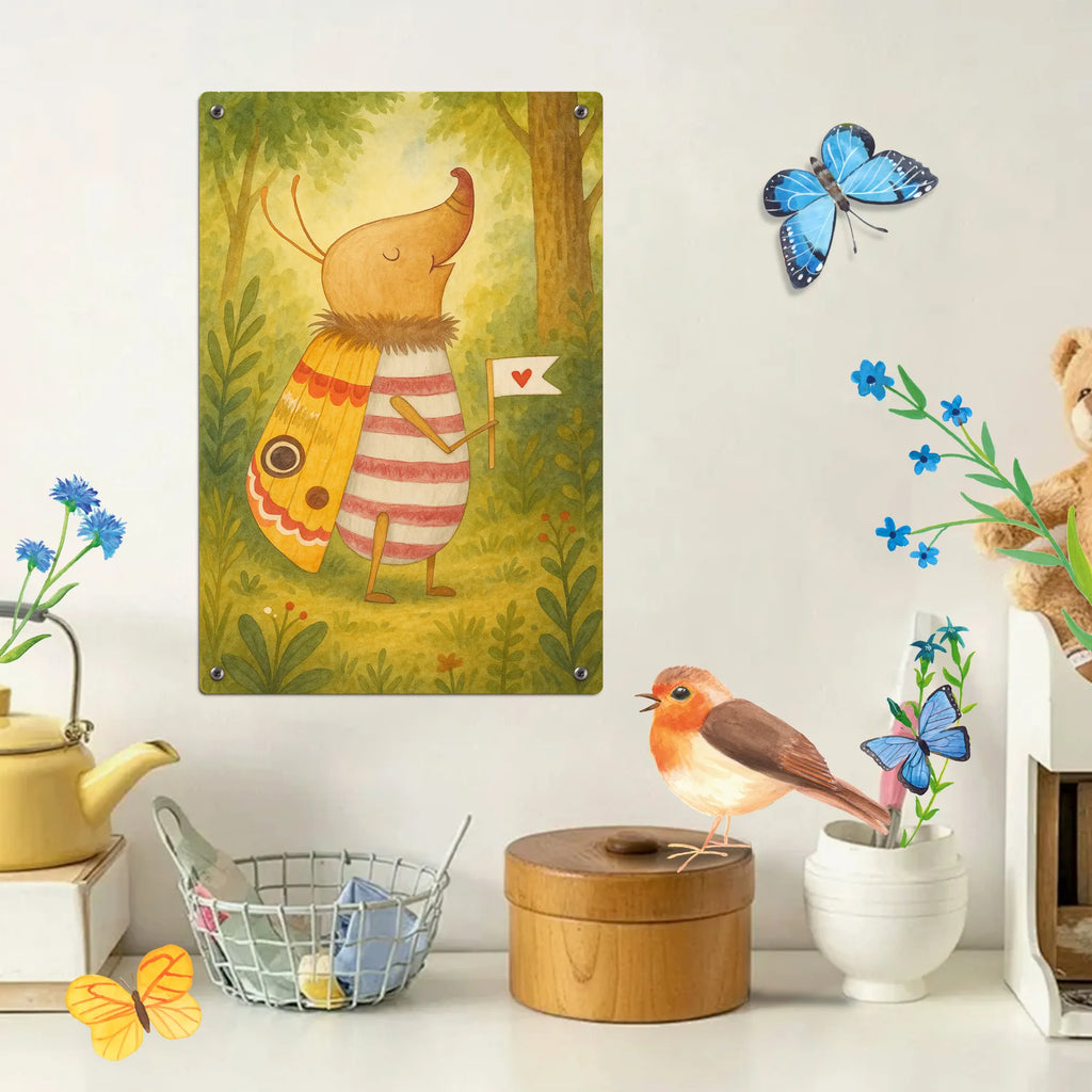 Metalowy szyld do malowania po numerach ćma mała flaga Design Motywy zwierzęce, dobra energia, zabawne powiedzonka, zwierzęta