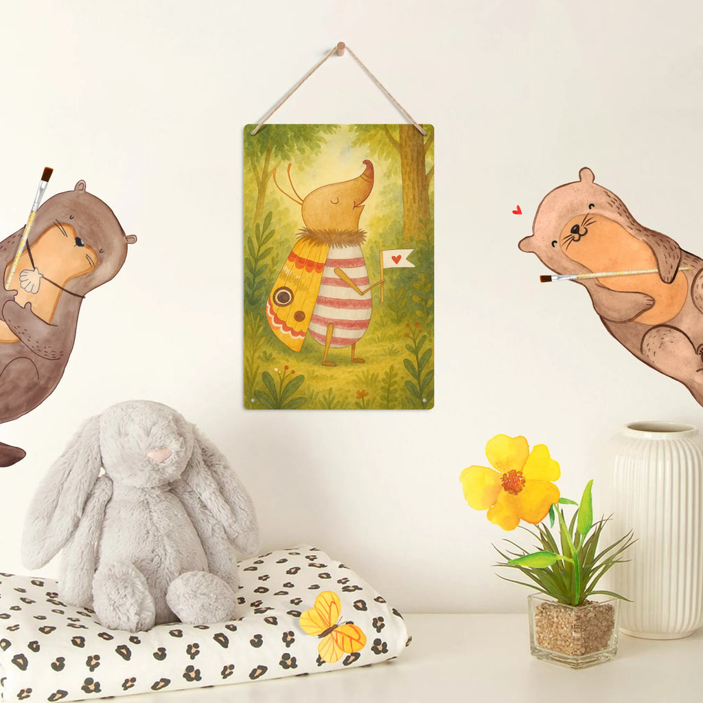 Metalowy szyld do malowania po numerach ćma mała flaga Design Motywy zwierzęce, dobra energia, zabawne powiedzonka, zwierzęta