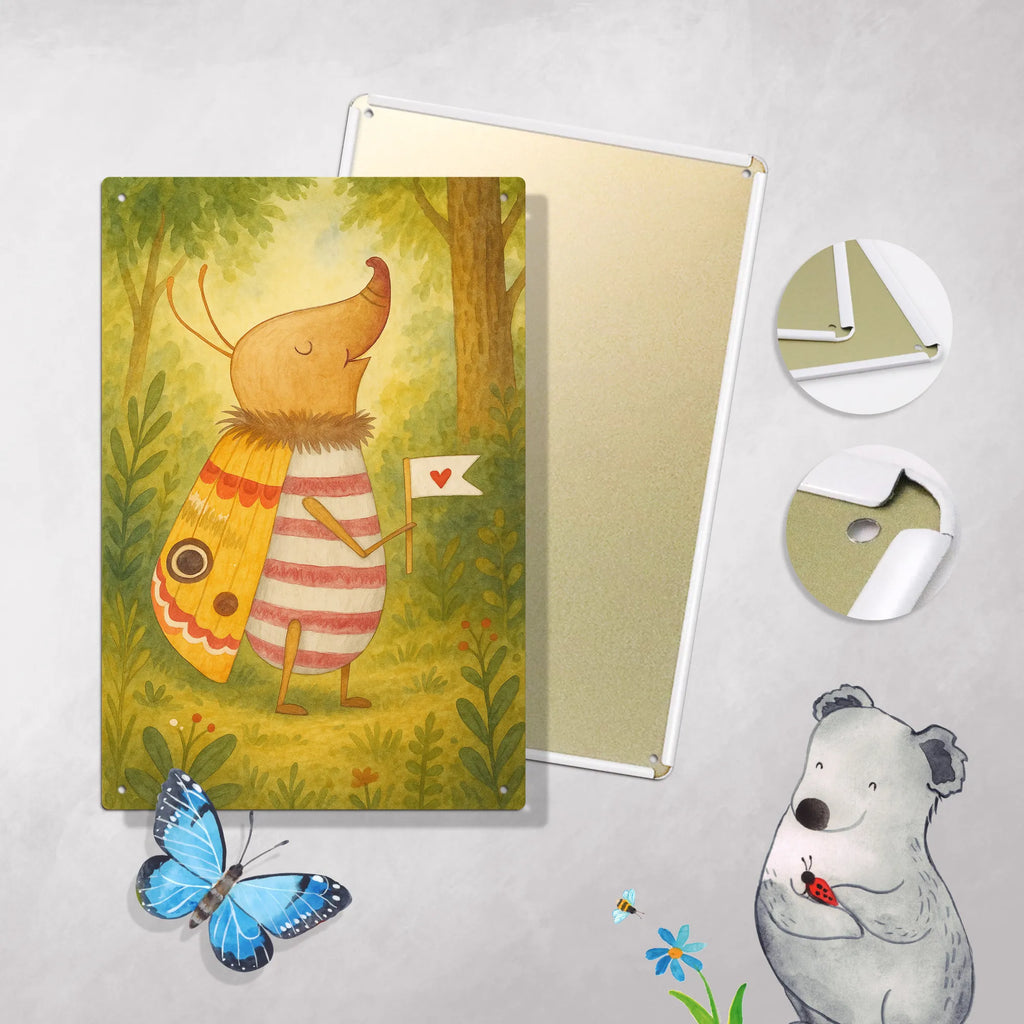 Metalowy szyld do malowania po numerach ćma mała flaga Design Motywy zwierzęce, dobra energia, zabawne powiedzonka, zwierzęta