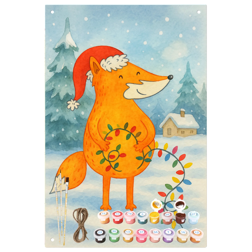Paint by Numbers Metal Sign Fox Christmas Design Winter, Christmas, Christmas time, snow, Santa Claus, Saying beautiful, Christmas Eve, Fox, Gift Christmas, Foxes